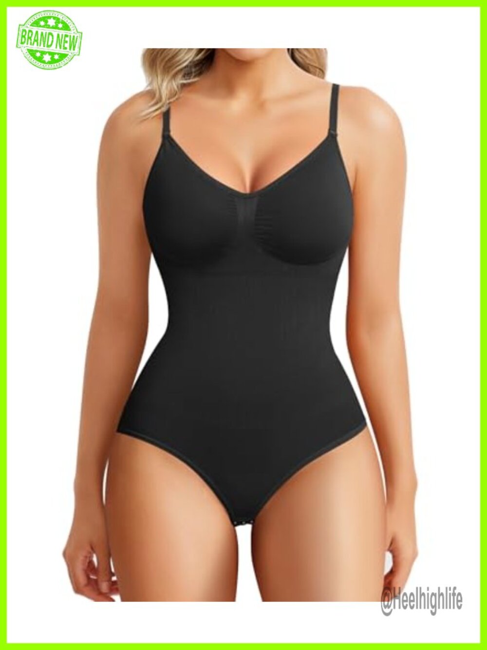 Seamless V-Neck Bodysuit Shapewear Tummy Control